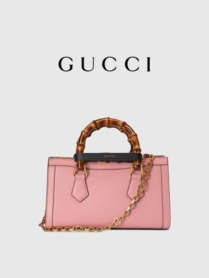 OEM di GG di cuoio rosa Gucci Diana Bamboo Bag Handbag