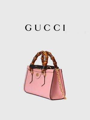 OEM di GG di cuoio rosa Gucci Diana Bamboo Bag Handbag