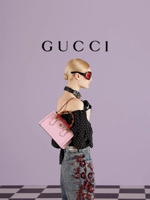 OEM di GG di cuoio rosa Gucci Diana Bamboo Bag Handbag