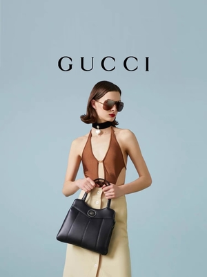 Siluette di cuoio di Tone Gucci Tote Mini Classic del palladio