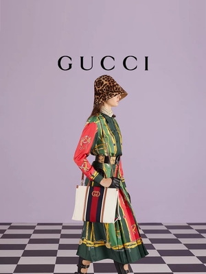 Tela bianca Mini Blue Striped Tote Bag del cotone di Gucci che collega G