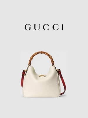Principessa bollata di cuoio bianca Diana Handbag di Gucci della borsa a tracolla