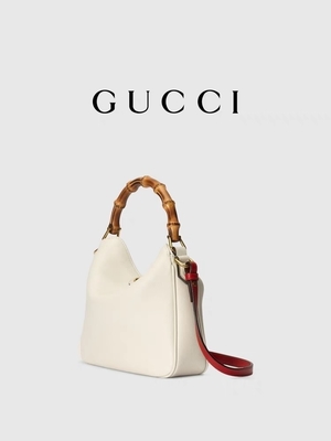 Principessa bollata di cuoio bianca Diana Handbag di Gucci della borsa a tracolla
