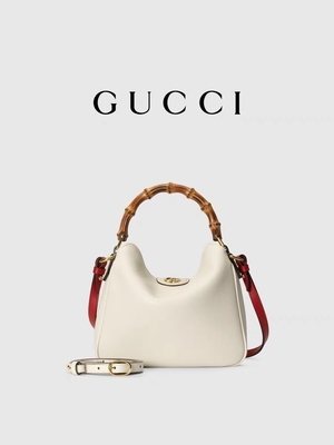 Principessa bollata di cuoio bianca Diana Handbag di Gucci della borsa a tracolla
