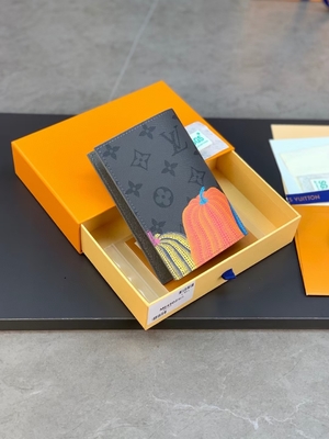 Stampa della zucca del nero di Louis Vuitton LV X YK Mini Designer Purses Pocket Organizer