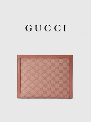 Sacchetto della frizione di Mini Pink Canvas Leather Ophidia Gucci con la chiusura dello zip