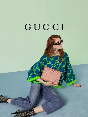 Sacchetto della frizione di Mini Pink Canvas Leather Ophidia Gucci con la chiusura dello zip