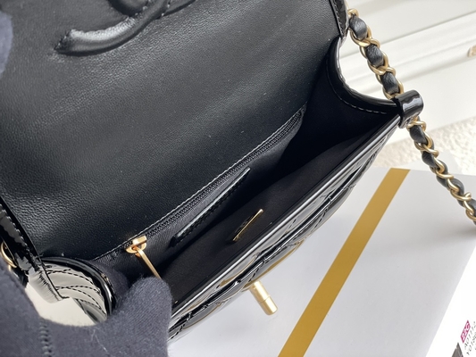 Catena dell'oro di Chanel 22 Mini Designer Purses Black Spell con la falda di goccia