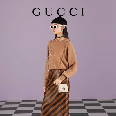 L'abitudine di cuoio bianca ha marcato a caldo le borse borsa media di Blondie Gucci