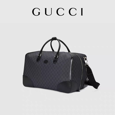 Doppio di collegamento G di viaggio della tela suprema nera di GG Tote Bag Gucci Mens Messenger
