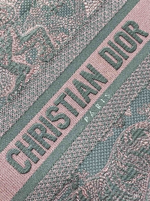 Piccolo Christian Dior Booktote Pink And Gray Toile De Jouy Sauvage Embroidery