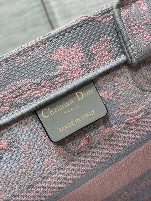Piccolo Christian Dior Booktote Pink And Gray Toile De Jouy Sauvage Embroidery