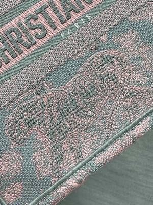 Piccolo Christian Dior Booktote Pink And Gray Toile De Jouy Sauvage Embroidery