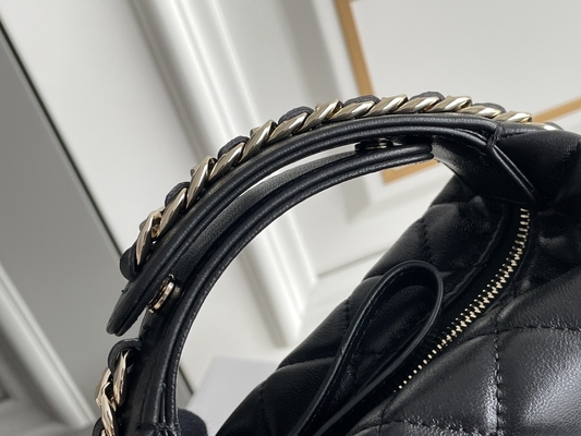 Borsa della moneta di Mini Fabric Chanel Flap Bag del nero Ap3095 a 20 pollici