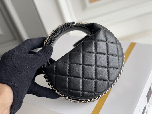 Borsa della moneta di Mini Fabric Chanel Flap Bag del nero Ap3095 a 20 pollici