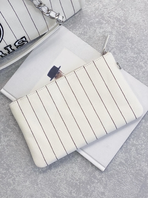 banda del nero di 30cm 23P Chanel Deauville Tote Bag White Ecru