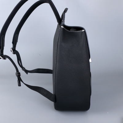 Vitello di cuoio di Christian Dior Gallop Backpack Black Grained degli elementi essenziali degli uomini