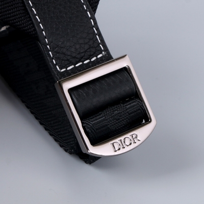 Vitello di cuoio di Christian Dior Gallop Backpack Black Grained degli elementi essenziali degli uomini