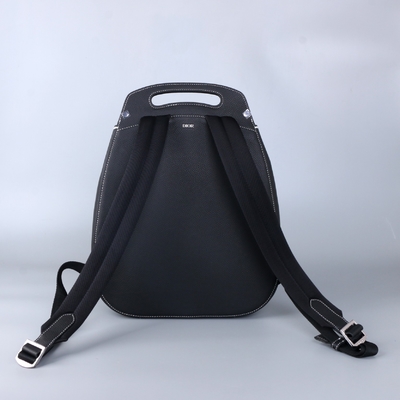 Vitello di cuoio di Christian Dior Gallop Backpack Black Grained degli elementi essenziali degli uomini
