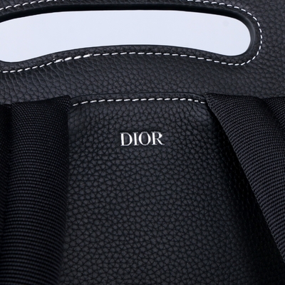 Vitello di cuoio di Christian Dior Gallop Backpack Black Grained degli elementi essenziali degli uomini