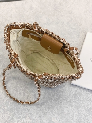 Cusomised ha marcato a caldo l'unità di elaborazione di Bag 22P Chanel Straw Raffia Bag del messaggero