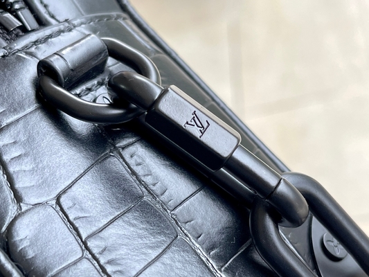 Tronco molle Mini Small Patent Leather di Crocodilien Matte Black Louis Vuitton LV