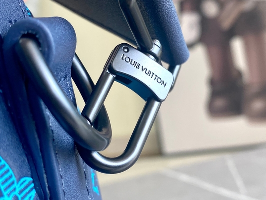 Borse blu di Keepall BANDOULIÈRE 50 Boston della borsa dei grandi uomini bollati