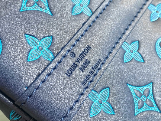 Borse blu di Keepall BANDOULIÈRE 50 Boston della borsa dei grandi uomini bollati