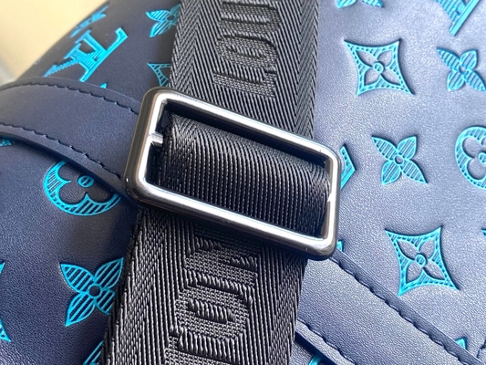 Borse blu di Keepall BANDOULIÈRE 50 Boston della borsa dei grandi uomini bollati