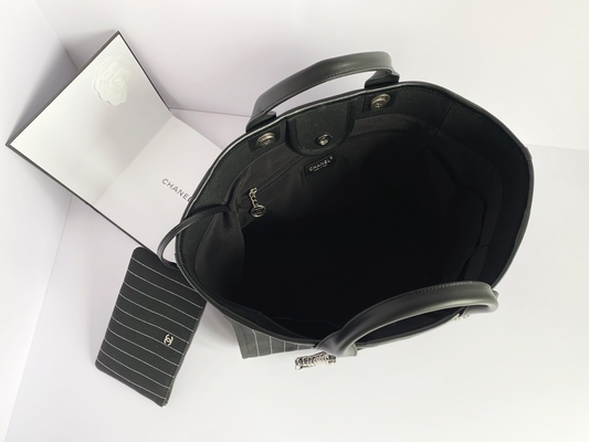 Grande su ordinazione bollato insacca la borsa Metalblack di Chanel 2,55 del vitello del cotone ed il bianco