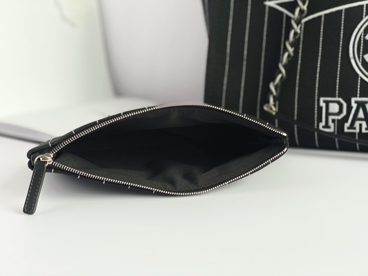 Grande su ordinazione bollato insacca la borsa Metalblack di Chanel 2,55 del vitello del cotone ed il bianco
