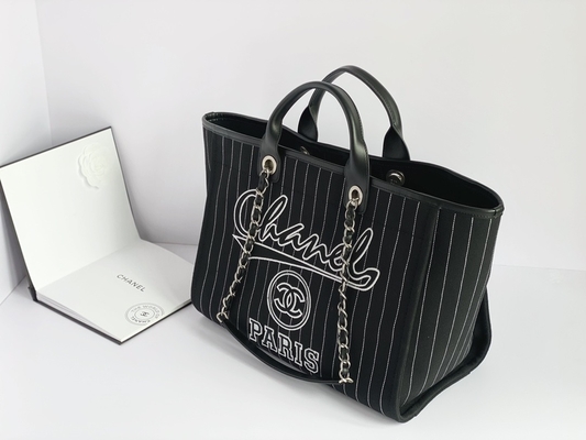 Grande su ordinazione bollato insacca la borsa Metalblack di Chanel 2,55 del vitello del cotone ed il bianco
