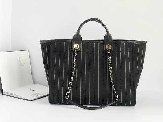 Grande su ordinazione bollato insacca la borsa Metalblack di Chanel 2,55 del vitello del cotone ed il bianco