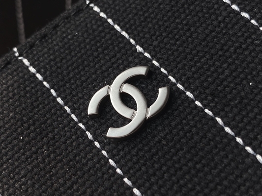 Grande su ordinazione bollato insacca la borsa Metalblack di Chanel 2,55 del vitello del cotone ed il bianco