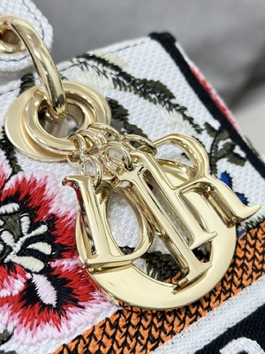 Borsa bollata su ordinazione multicolore di Dior Medium D Lite delle borse di Petites Fleurs