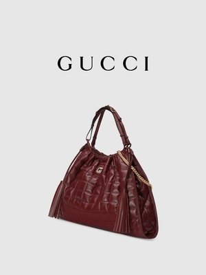 6Inch la disposizione di cuoio cremisi Preloved ha marcato a caldo la borsa Diana Gucci Handbag