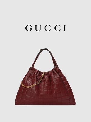 6Inch la disposizione di cuoio cremisi Preloved ha marcato a caldo la borsa Diana Gucci Handbag