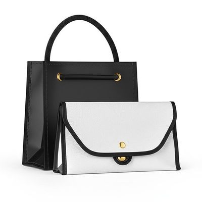 Imballaggio professionale con sacchetti regalo stampati su misura Tasche per andare e etichetta iconica rivetta